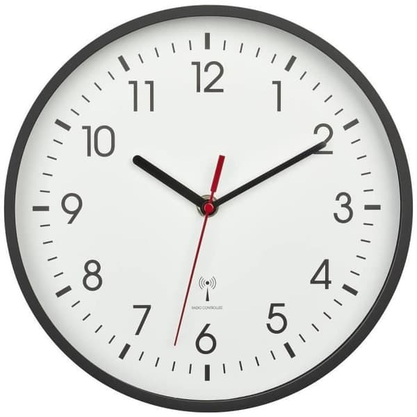 Väggklocka - TFA DOSTMANN - 60.3550.01 - Radiostyrd - 24.5 cm - Svart