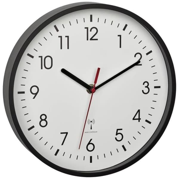 Väggklocka - TFA DOSTMANN - 60.3550.01 - Radiostyrd - 24.5 cm - Svart