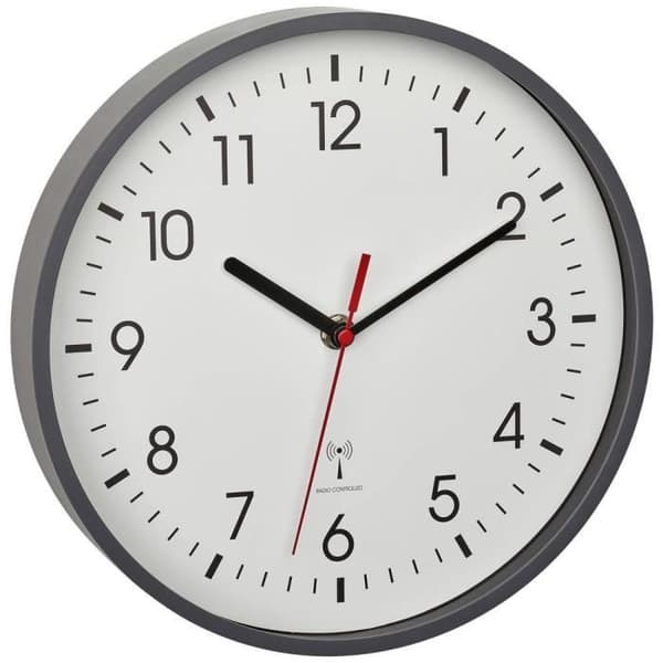 Väggklocka - TFA DOSTMANN - 60.3550.10 - Radiostyrd - 24,5 cm - Grå