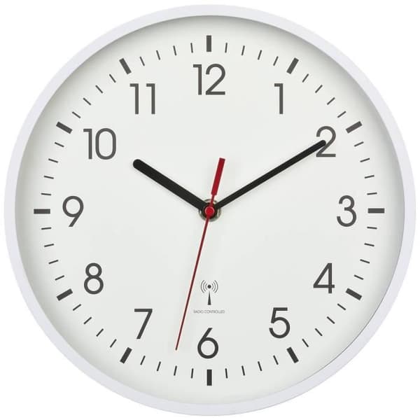 Väggklocka - TFA DOSTMANN - 60.3550.02 - Radiostyrd - 24.5 cm - Vit