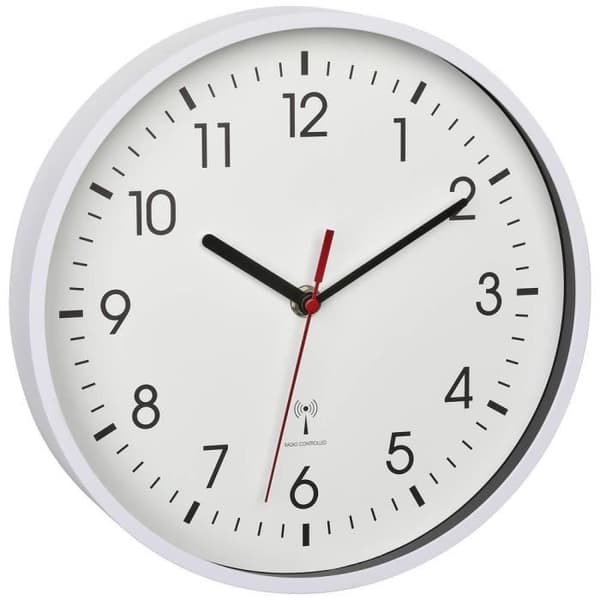 Väggklocka - TFA DOSTMANN - 60.3550.02 - Radiostyrd - 24.5 cm - Vit