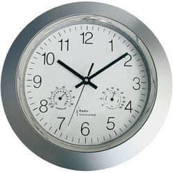 Radiostyrd väggklocka med termo/hygrometer...