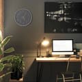 Miniatyrbild 5 av 6: Relaxdays modern väggklocka, drivs med batteri, diameter 30 cm, för badrum eller kök, grå/vit