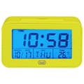 Miniatyrbild 3 av 4: Trevi SLD 3P50 digital termometerklocka, stor bakgrundsbelyst LCD-skärm, programmerbar väckarklocka, snooze-funktion, gul, enkel