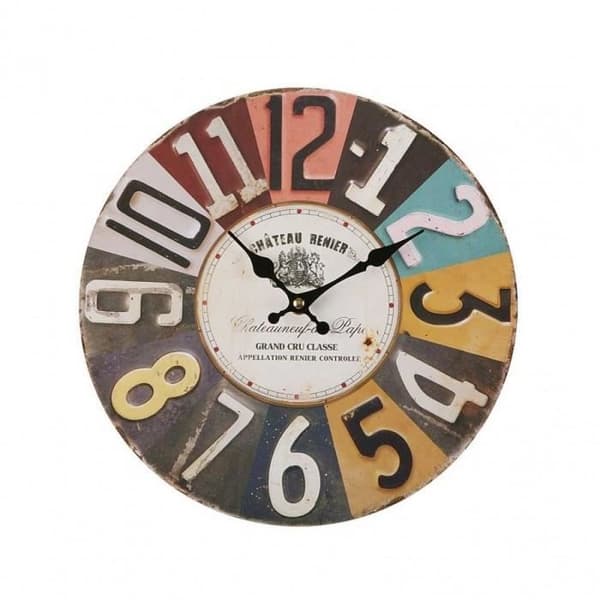 Väggklocka - Versa - Rund - Metall - D 28 cm - Industriell stil