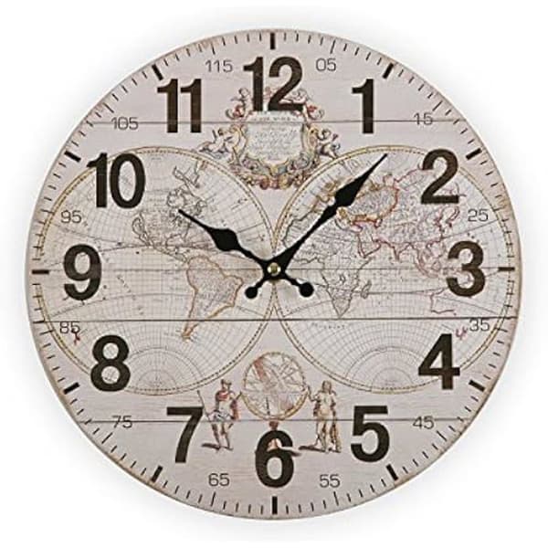 Dekorativ klocka - VERSA - Versa 18190146 - Trä - Brun - Vintage - 28 cm