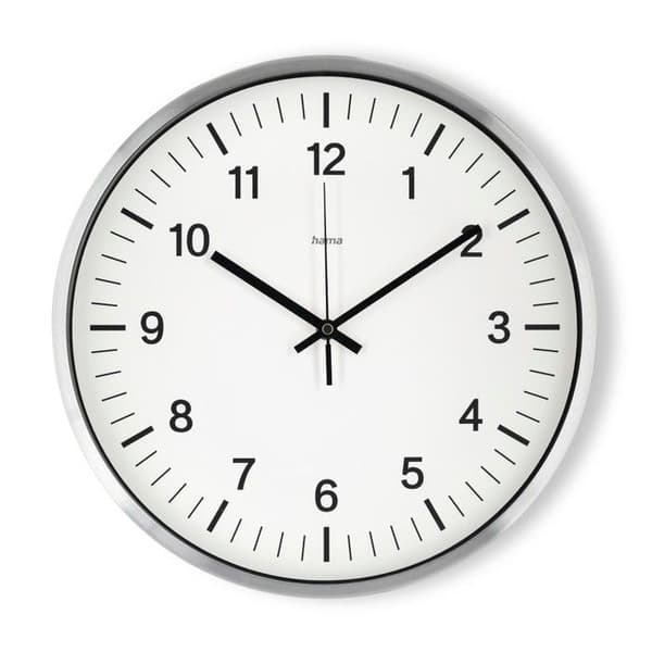Väggklocka radiostyrd "Shiny", Ø 35cm, aluminium
