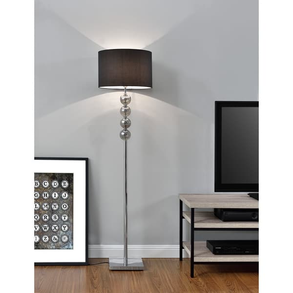 [lux.pro]® Elegant golvlampa - Spheridern 1xE27 - 60W - krom/svart