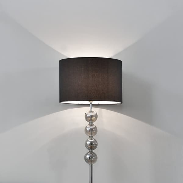 [lux.pro]® Elegant golvlampa - Spheridern 1xE27 - 60W - krom/svart