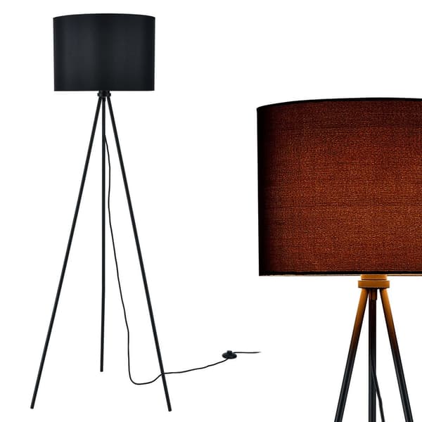 [lux.pro]® Elegant golvlampa - Triangle 1 x E 27 - 40W - svart
