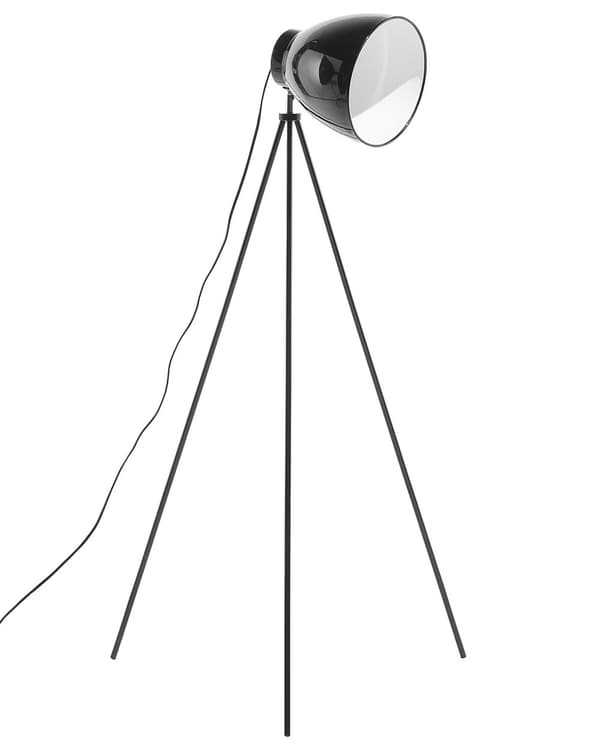 Gulvlampe Sort Metal 128 cm Stativ Stand Justerbar Skærm