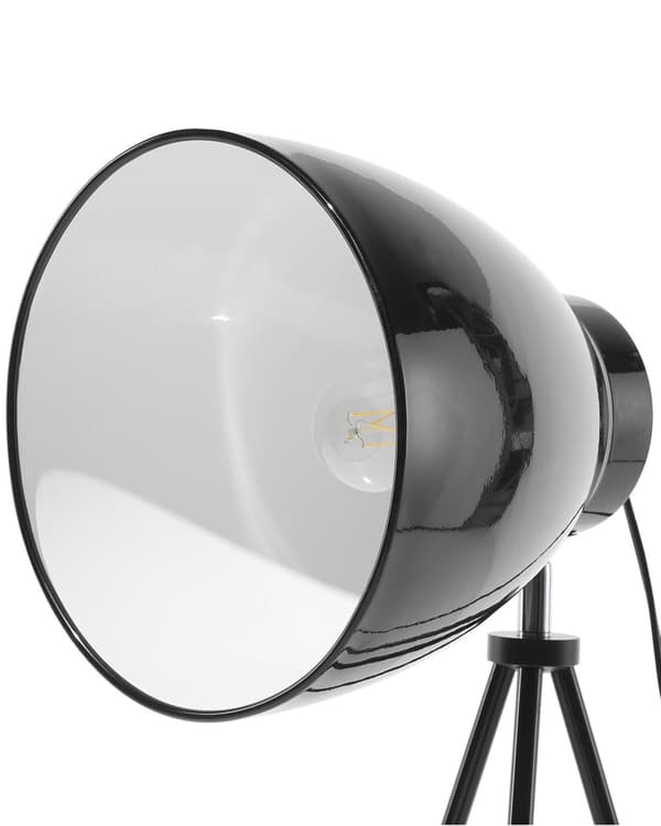 Gulvlampe Sort Metal 128 cm Stativ Stand Justerbar Skærm