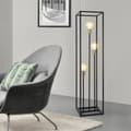 Miniatyrbild 3 av 3: [lux.pro]® Golvlampa Groningen-140x30x30cm-svart / mässing-3xE27-max.60W