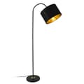 Miniatyrbild 1 av 4: [lux.pro]® Golvlampa Toledo-höjd: 173cm-Ø lampskärm: 35cm-metall-textil-svart-1 x E27, max.60W