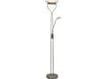 Miniatyrbilde 2 av 3: Brilliant Ollie - Torchiere floor lamp with reading light - LED x 2 - total: 22.5 W - klasse F - varmt hvitt lys - 3000 K - antikk messingfarge