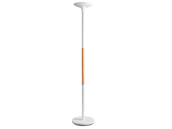 Unilux Pryska LED Uplight golvlampa - vit/trä Bok, Vit