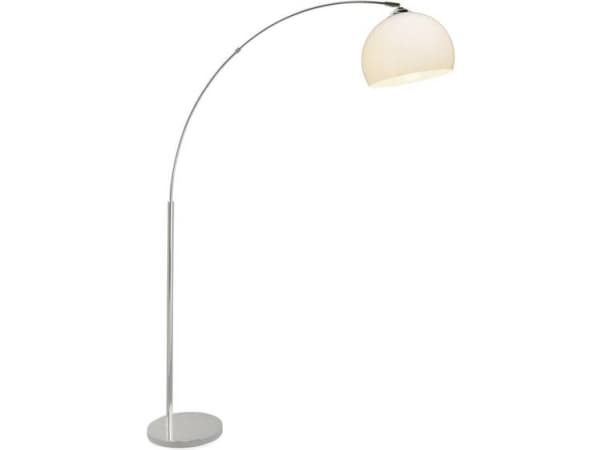 Brilliant Vessa - Golvlampa - 1 uttag - E27 - arc - vit, krom