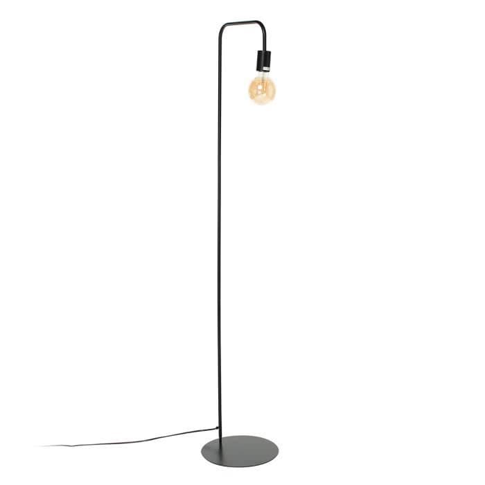 NORWICH Stål gulvlampe - L42 x D30 x H157 cm - Sort - LED-pære 4W E27 Sort inkluderet