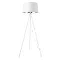 Miniatyrbillede 2 af 4: [lux.pro]® Gulvlampe Manchester-3 fødder-lampeskærm: Ø45cm-højde:150cm-metal-tekstil-hvid-sølv-1xE27, max.60W