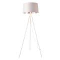Miniatyrbillede 1 af 4: [lux.pro]® Gulvlampe Manchester-3 fødder-lampeskærm: Ø45cm-højde:150cm-metal-tekstil-hvid-sølv-1xE27, max.60W