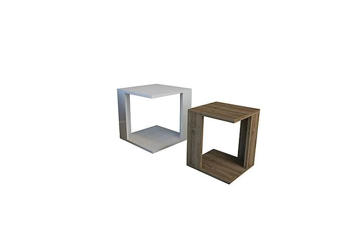 Cubic Apupöytä Valkoinen/Ruskea