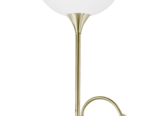 Eglo Up 2 - Golvlampa - 2 uttag - E14 / E27 - bronzed, vit