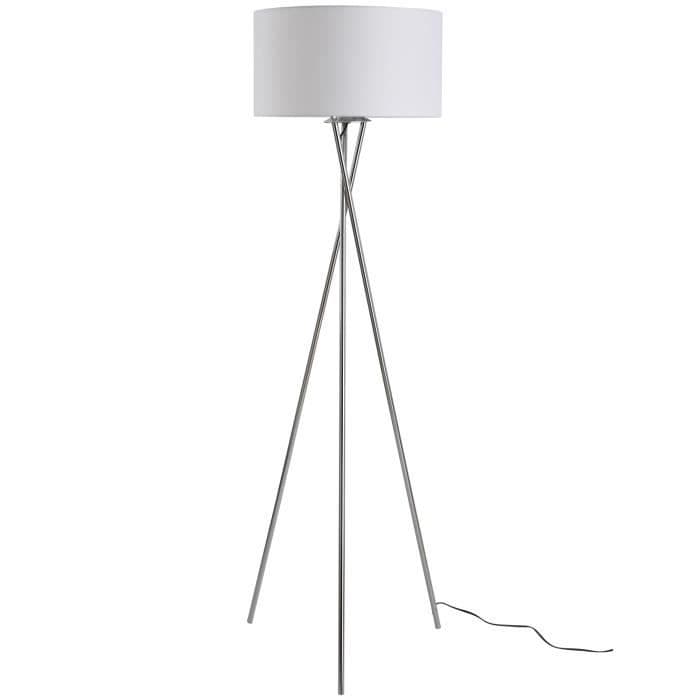 Modern design stativ lampa 40 W max. Sol 48L x 48L x 162H cm metall krom vit polyester 45x45x152cm Vit