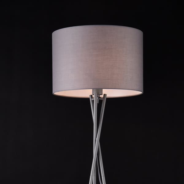 lux.pro Golvlampa Grenoble-1xE27,max.60W-154xØ38cm-grå-textil-metall