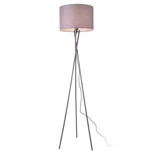 lux.pro Golvlampa Grenoble-1xE27,max.60W-154xØ38cm-grå-textil-metall