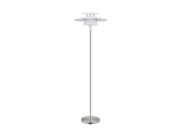 Eglo Brenda - Gulvlampe - 1 sokkel - E27 - hvit, satin-nikkel