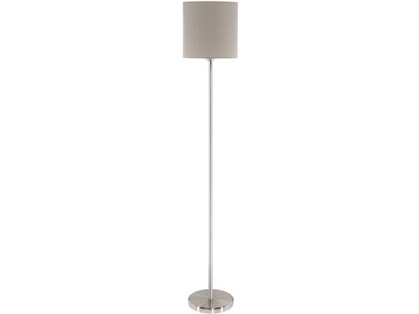 EGLO PASTERI, Nickel, Taupe / brun, Stue, Stoff, Stål, IP20, II, E27 Nickel, Taupe / brun