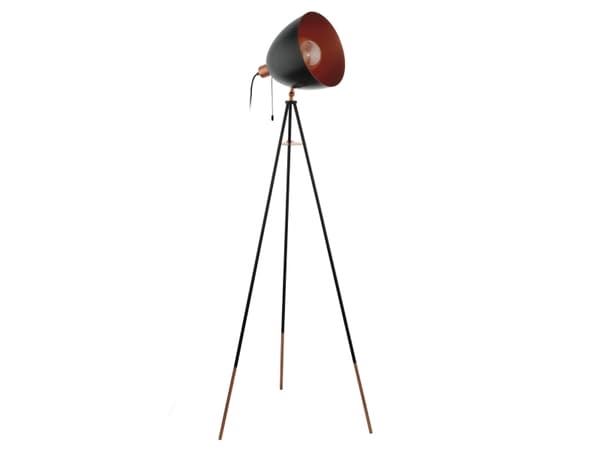 Eglo Chester - Gulvlampe - 1 sokkel - E27 - svart, kobber