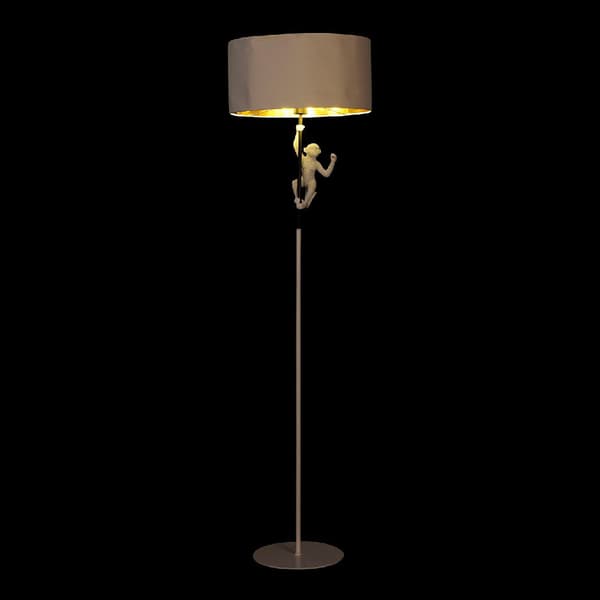 Gulvlampe DKD Home Decor 8424001827312 44 x 44 x 166 cm Sort Gylden Metal Hvid Harpiks 220 V 50 W (2 enheder)
