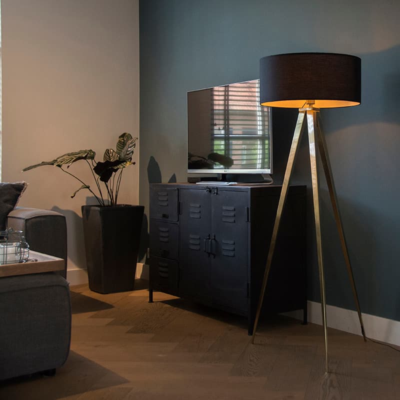 Tripod/staviv golvlampa 'FL Tripe' Moderna svart/metall - Passande för LED / Inomhus