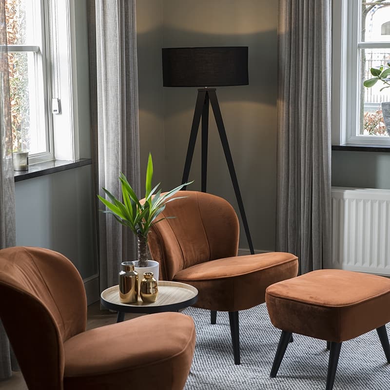 Modern golvlampa svart med svart skugga - Tripe