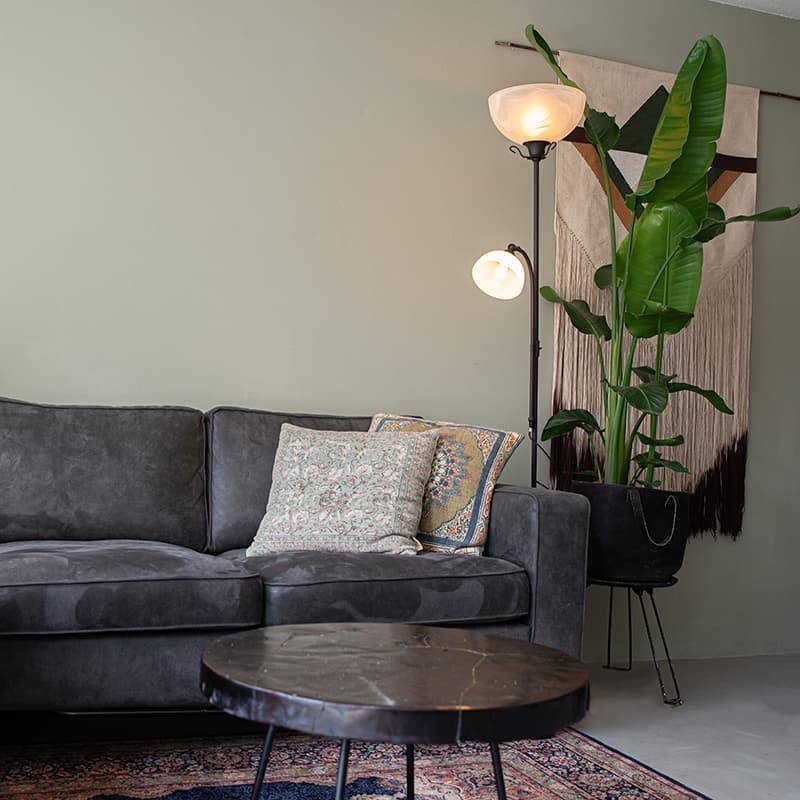 Klassisk golvlampa brun med läslampa - Dallas