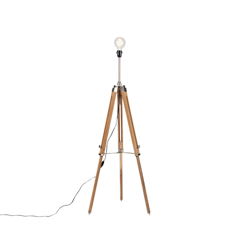 Lantligt golvlampa stativ trä med stål - Cortin