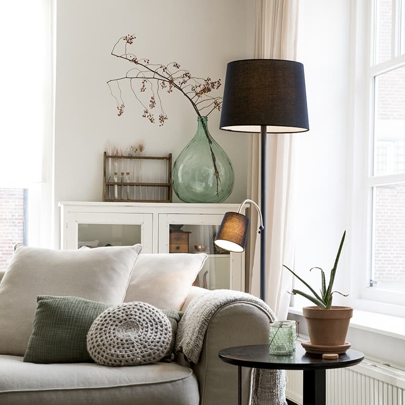 Vägglampa med flexibel arm 'Retro' Klassisk svart/metall - Passande för LED / Inomhus