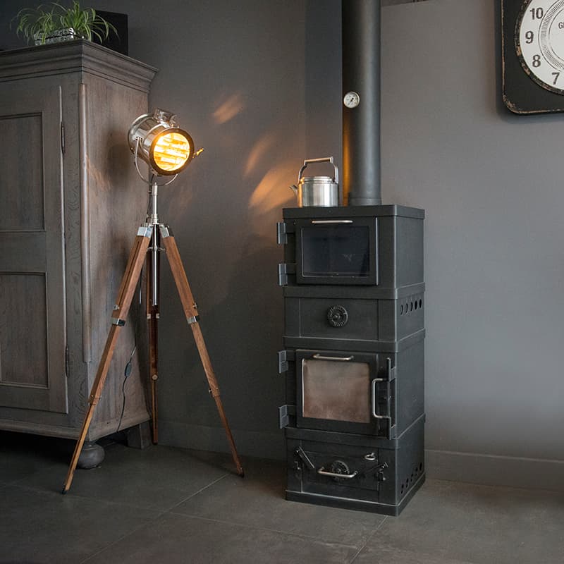 Stativ golvlampa trä med studioplats - Tripod Radiant