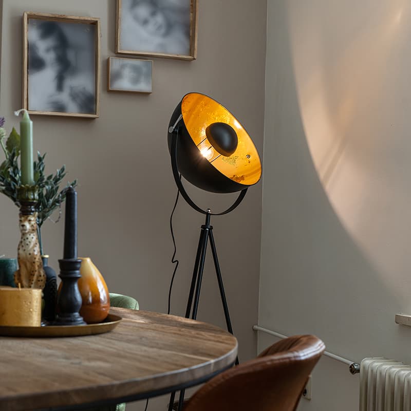 Industriell golvlampa stativ svart - Magna 40 Eglip