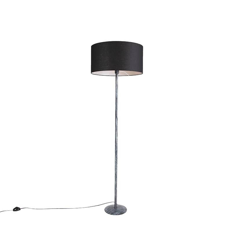 Golvlampa grå med svart skugga 50 cm - Simplo