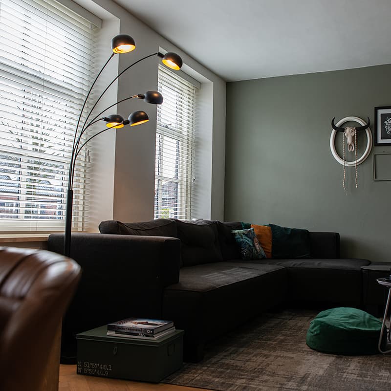 Modern Golvlampa Svart 5 lampor - Sixties Marmo