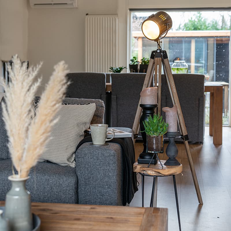 Stativ golvlampa stativ trä med studioplats - Braha