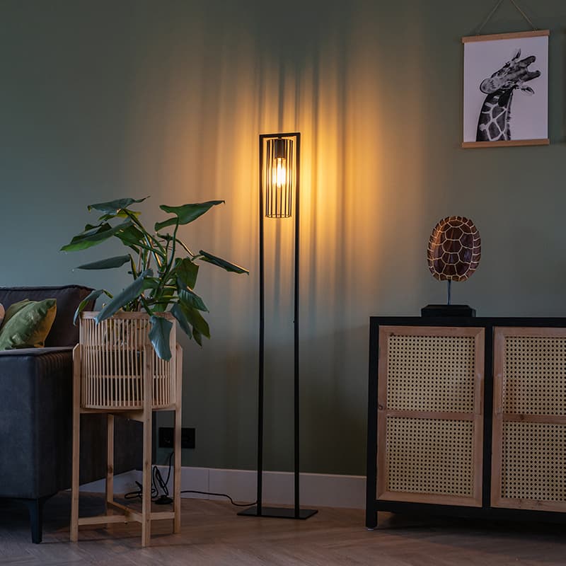 Modern golvlampa svart - Balenco Wazo