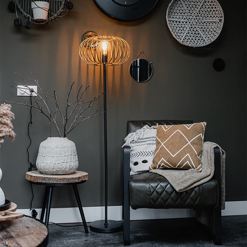 Design golvlampa mässing - Johanna