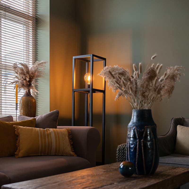 Industriell golvlampa svart - Big Cage 2