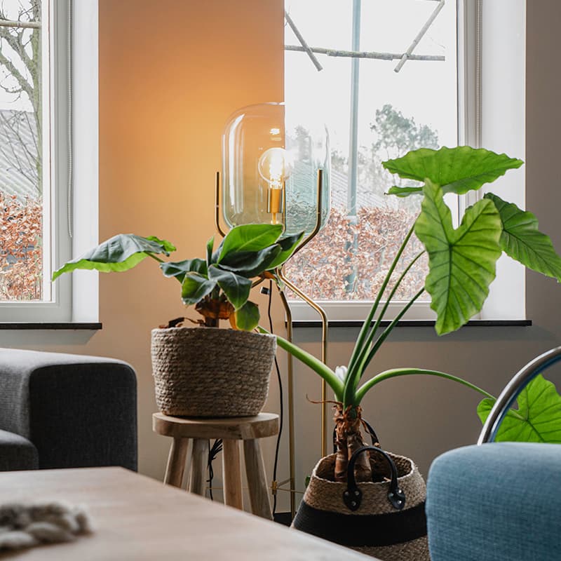 Design golvlampa guld med grönt glas - Bliss