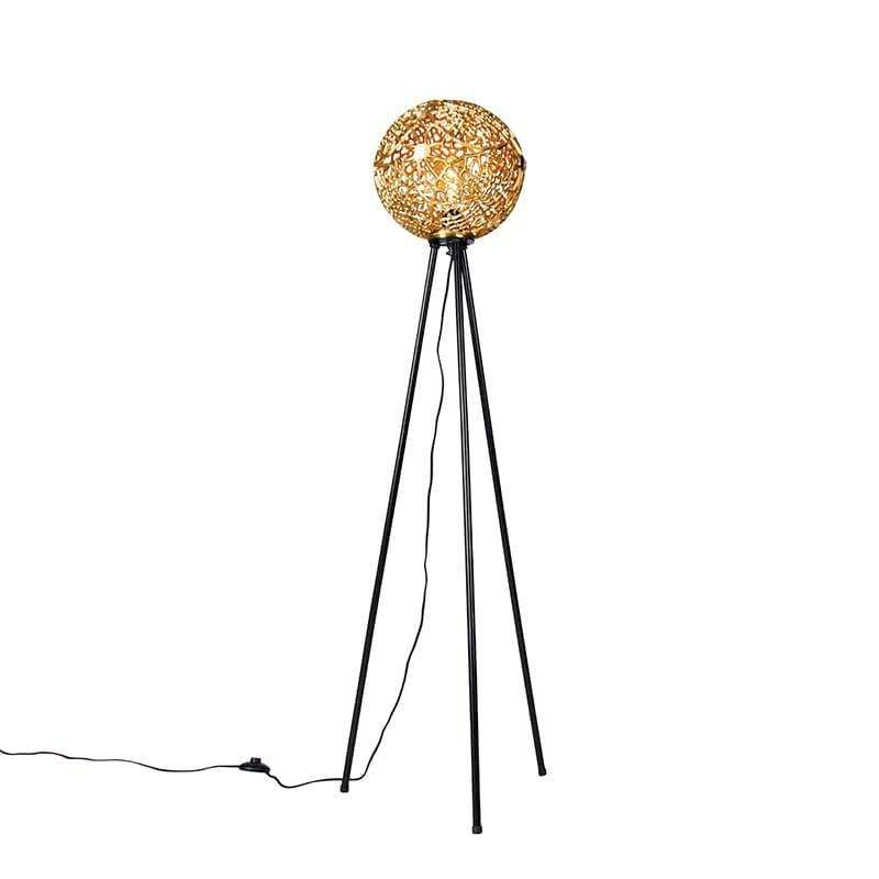 Art Deco golvlampa stativ guld - Maro