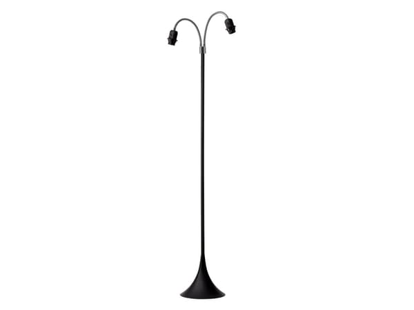 GOLVLAMPA FOTGÄNGARE EXKL. SKÄRMAR SVART MATT