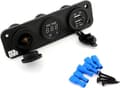 Miniatyrbild 1 av 2: CGAuto cigarettändaruttag med voltmeter 12V USB 5V 2A (PLS37)